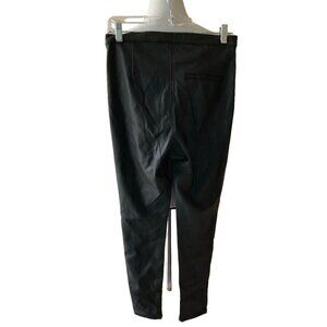 H&M DIVIDED LADIES BLACK  PANTS LEGGINGS FAUX LEATHER FLEECE EUC 10